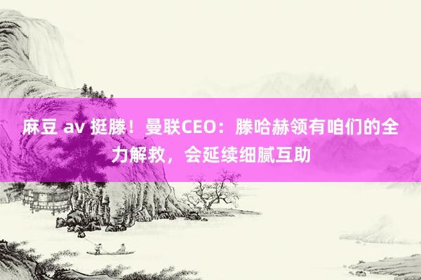 麻豆 av 挺滕！曼联CEO：滕哈赫领有咱们的全力解救，会延续细腻互助